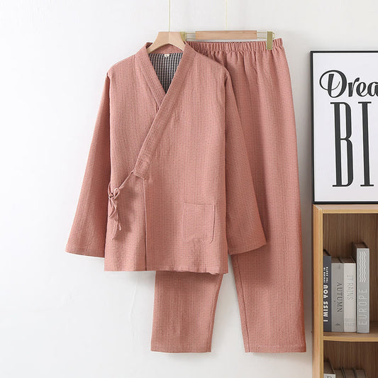 Pyjama Kimono en Gaze de Coton femme pour Couple – Ensemble 2 Pièces Léger, Doux et Respirant pour Femme