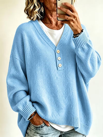 Women’s Solid-Colored Casual Sweater – Soft, Comfortable Everyday Style