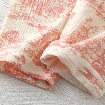 Pyjama Kimono Rafraîchissant Femme en Gaze de Coton – Ensemble 2 Pièces Léger Respirant Doux avec Coupe Décontractée pour Toutes Saisons