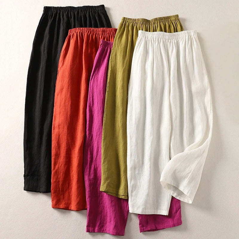 Amalia - Pantalon fluide en coton et lin