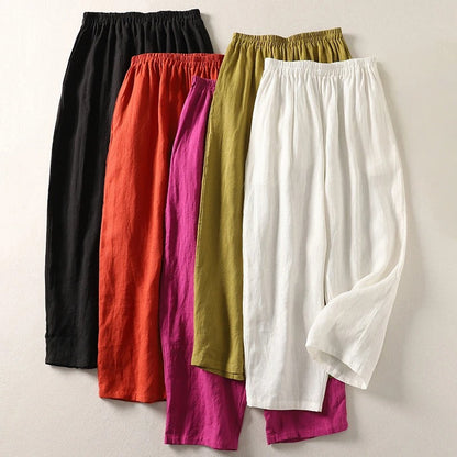 Amalia - Pantalon fluide en coton et lin