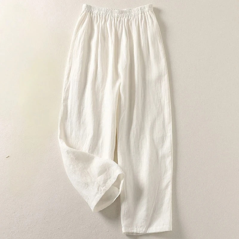 Amalia - Pantalon fluide en coton et lin