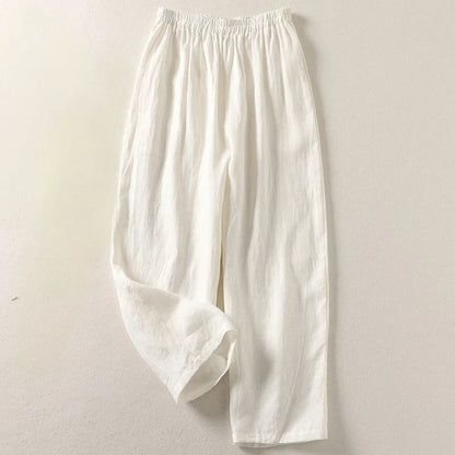 Amalia - Pantalon fluide en coton et lin