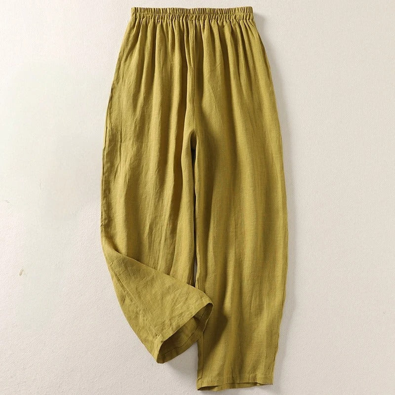 Amalia - Pantalon fluide en coton et lin