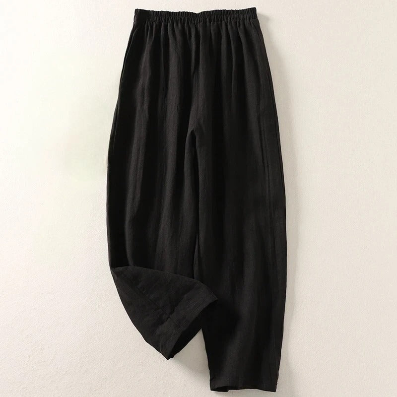 Amalia - Pantalon fluide en coton et lin