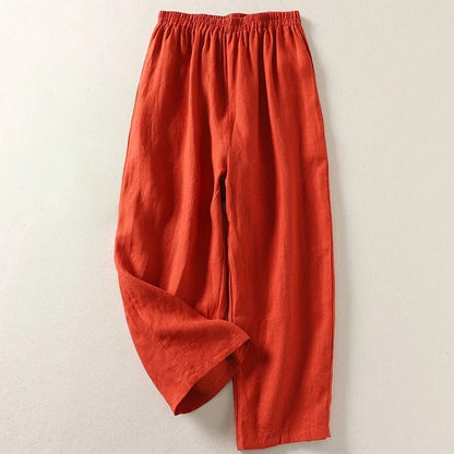 Amalia - Pantalon fluide en coton et lin
