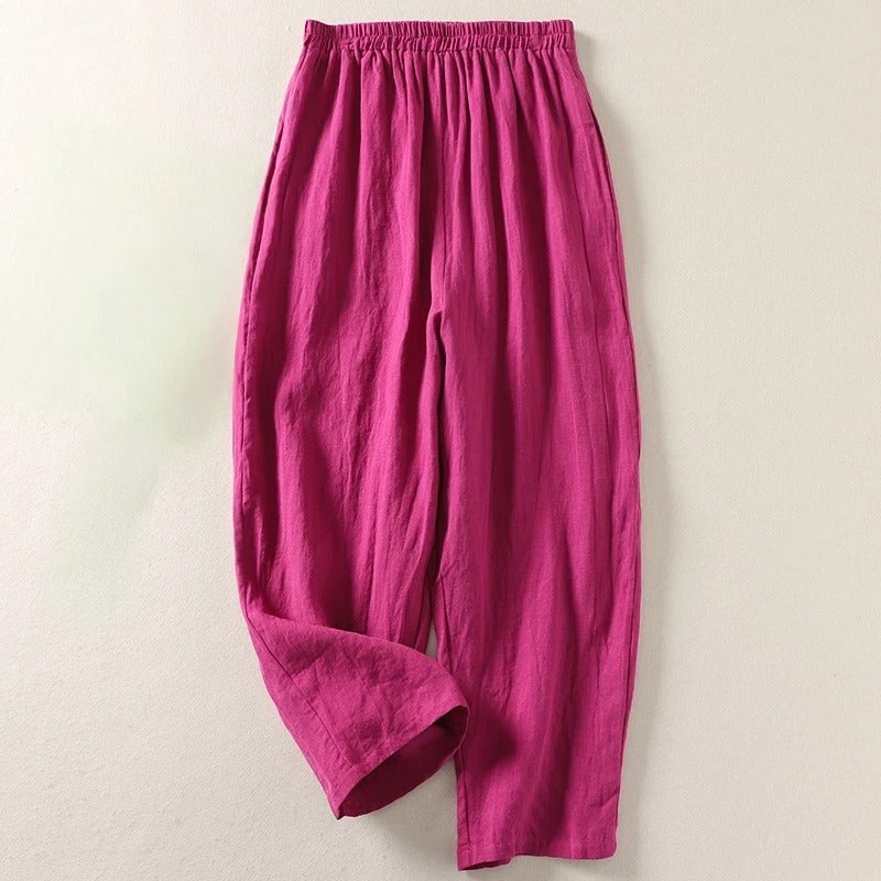 Amalia - Pantalon fluide en coton et lin