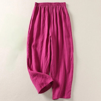 Amalia - Pantalon fluide en coton et lin