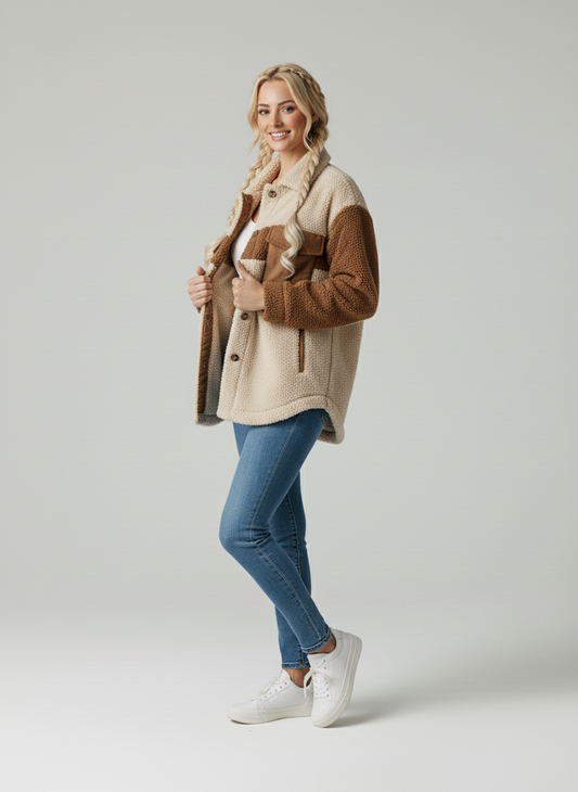 Veste Sherpa Contemporaine pour Femme - Collection Hiver