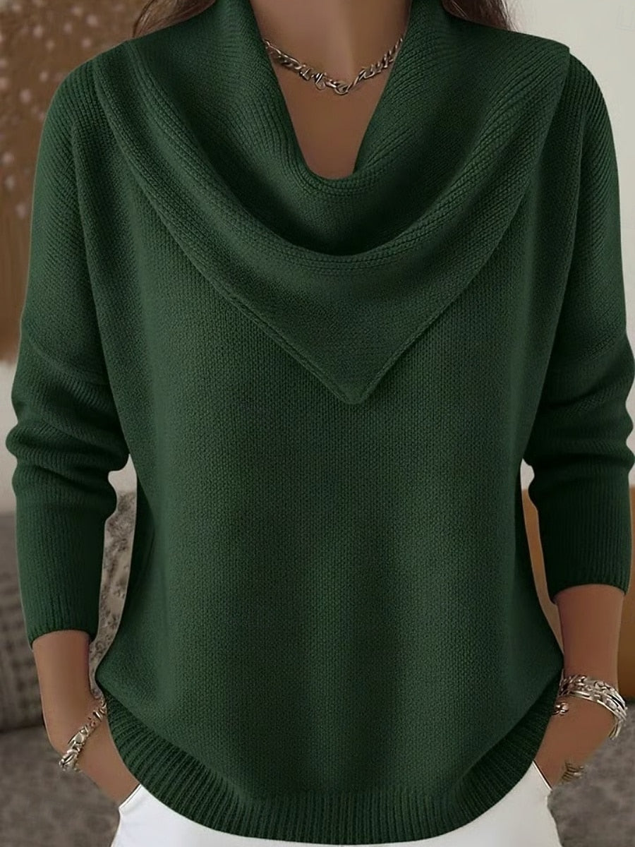 Jersey de punto acanalado con cuello amplio - Elegante y suave