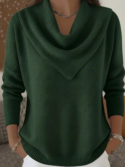 Jersey de punto acanalado con cuello amplio - Elegante y suave