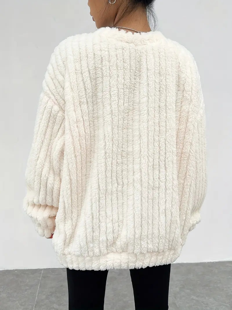 Pull femme oversize col rond - Doux et decontracte