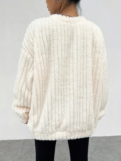 Pull femme oversize col rond - Doux et decontracte