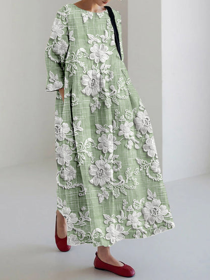 Abito maxi stampato donna – Elegante e fluido