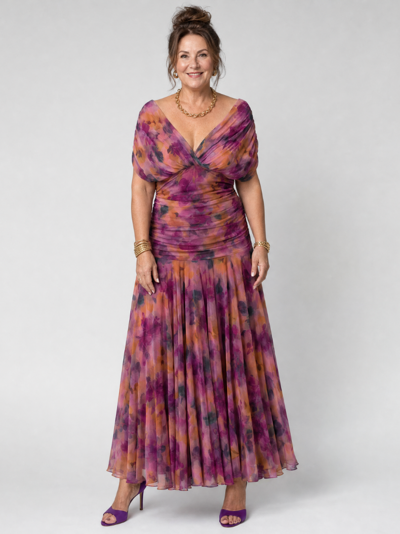 Robe midi femme epaules denudees - Fluide et romantique