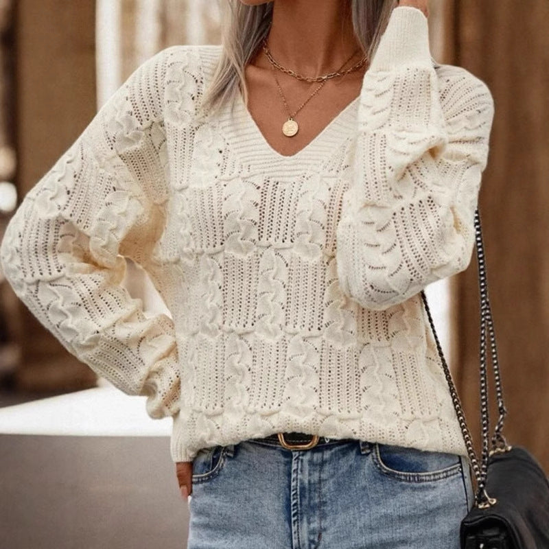 Women's open-knit lace-up top - Delicate and easy to wear