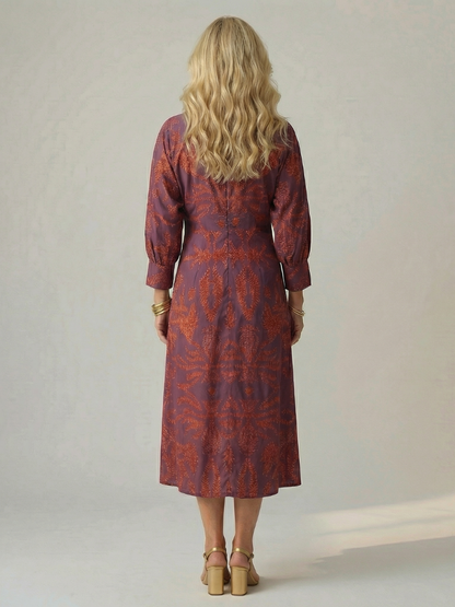 Natural Wrap Midi Dress for Women - Soft and Flattering