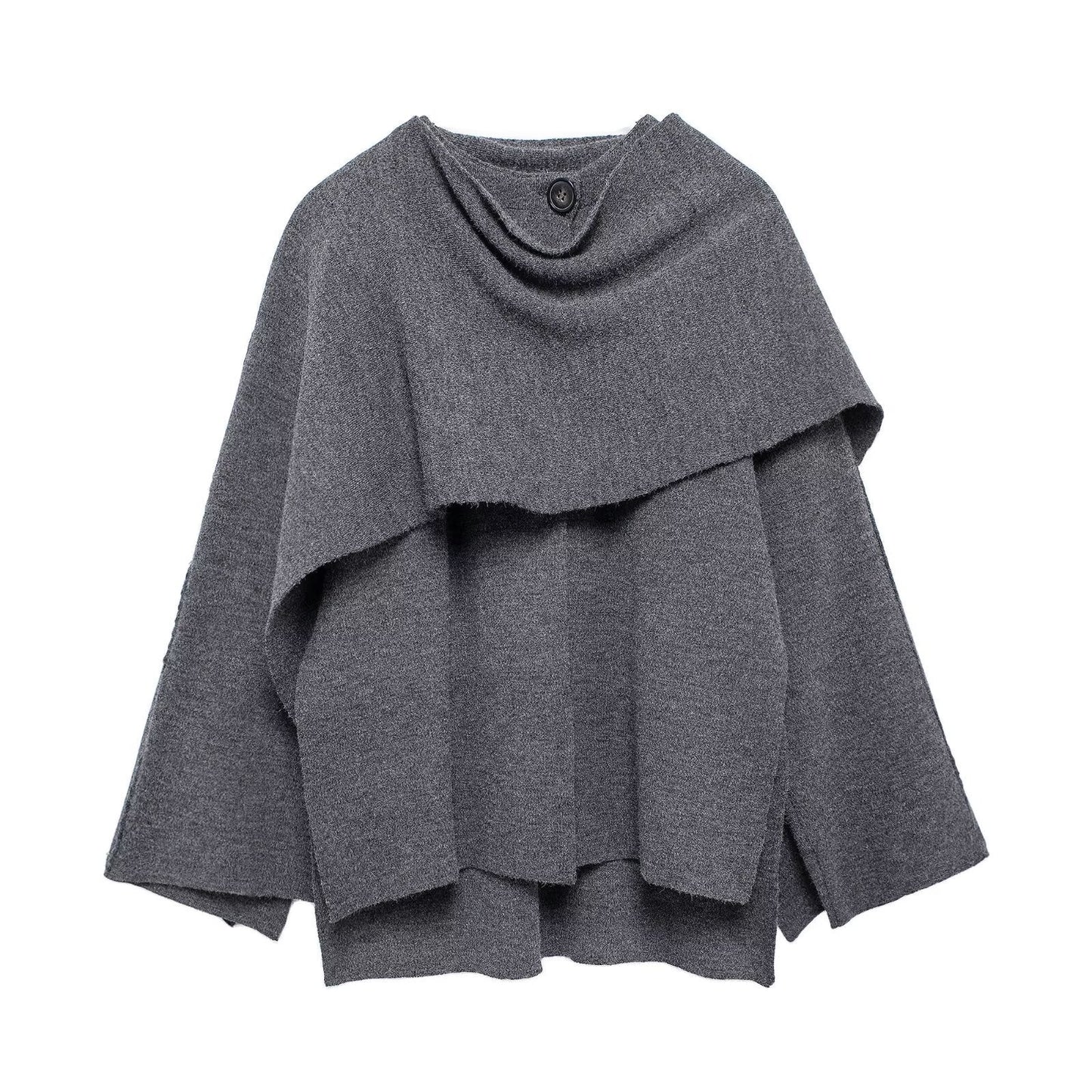 Cape Écharpe Élégante Femme – Manteau Asymétrique Oversize en Maille