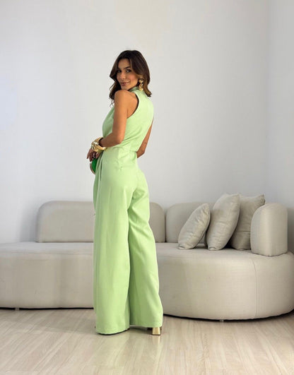 Sleeveless backless women's jumpsuit - Flowing and elegant