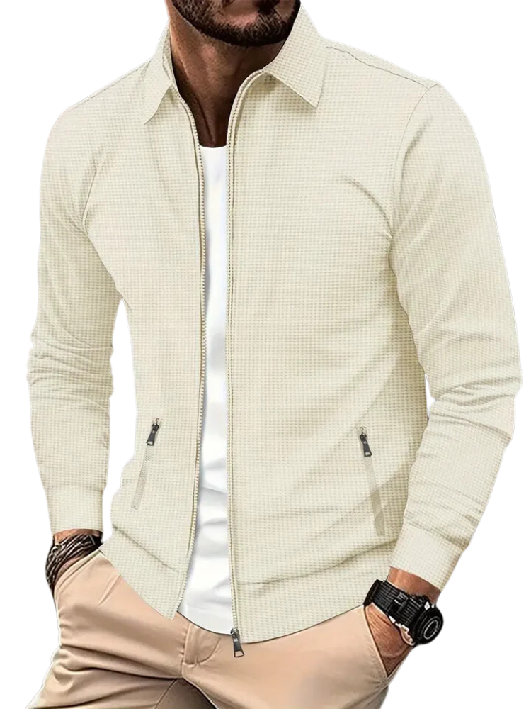 Côtelé Veste Homme Légère à Fermeture Éclair Col – Confort et Style