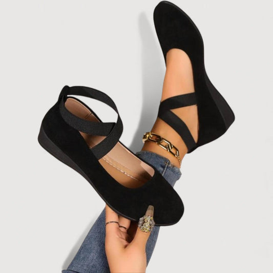 Ballerines compensées femme – Confortables à brides croisées