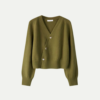 Cardigan Femme Haut de Gamme en Laine à Col V – Courte Maille Douillette