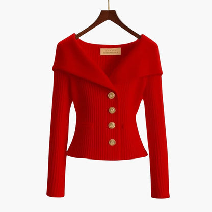 Gilet Côtelé Court Élégant pour Femme – Tricot Boutonné Confortable