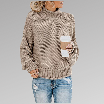 Pull Col Roulé Oversize En Maille Pour Femme – Pull Ample Confortable