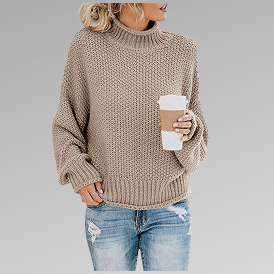 Pull Col Roulé Oversize En Maille Pour Femme – Pull Ample Confortable