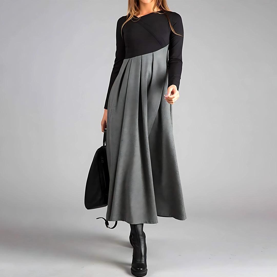Robe Élégante  – Contraste Moderne pour un Style Sans Effort