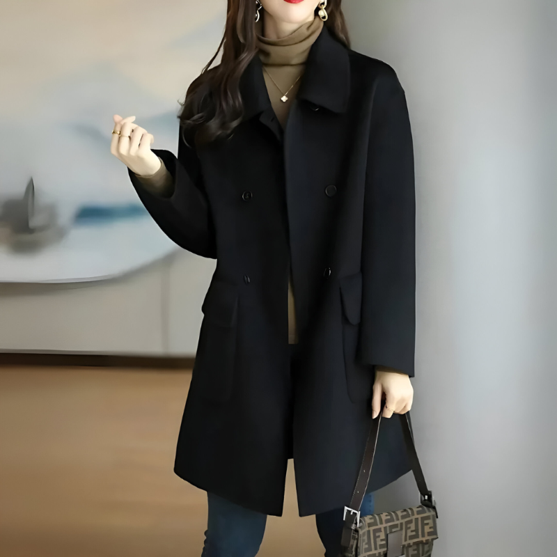 Manteau Double Boutonnage Élégant pour Femme – Stylish Format Outwear