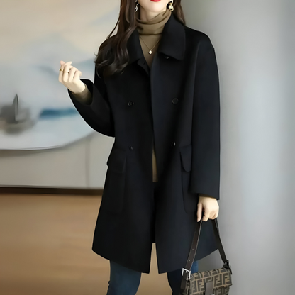 Manteau Double Boutonnage Élégant pour Femme – Stylish Format Outwear