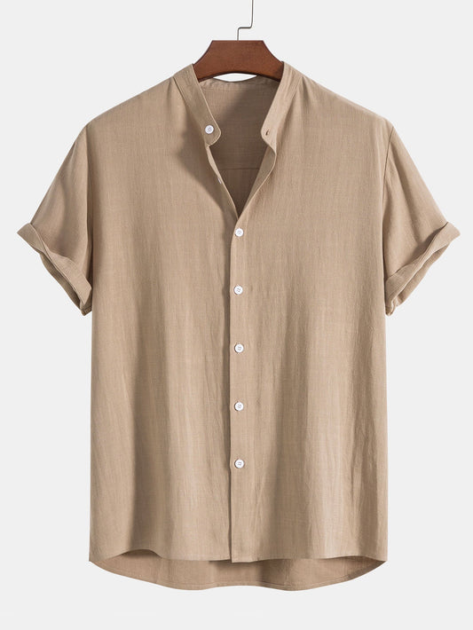 Men's Summer Set Cotton Linen – Short-Sleeve Shirt and Casual Trousers