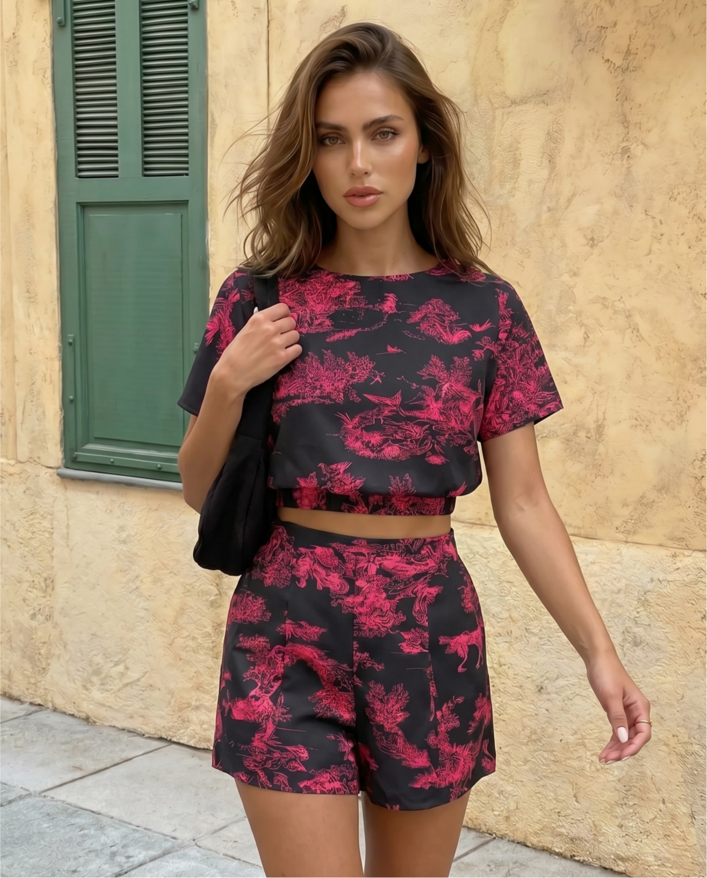 Ensemble femme haut court et short taille haute - Estival et decontracte