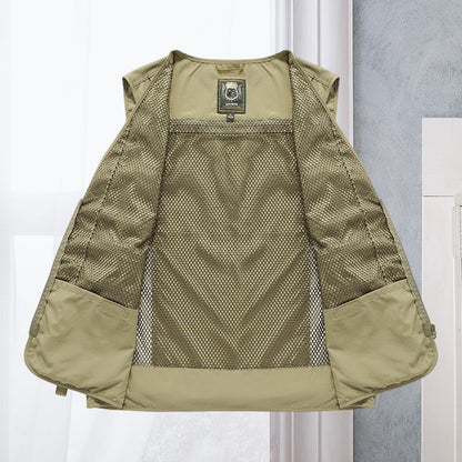 Gilet d'Été Léger Multi-Poches Homme – Veste Sans Manches Respirante pour la Randonnée, la Pêche, le Camping et les Voyages