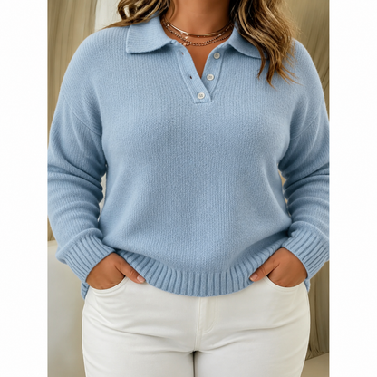 Jersey de punto tipo polo para mujer con botones - Suave y práctico