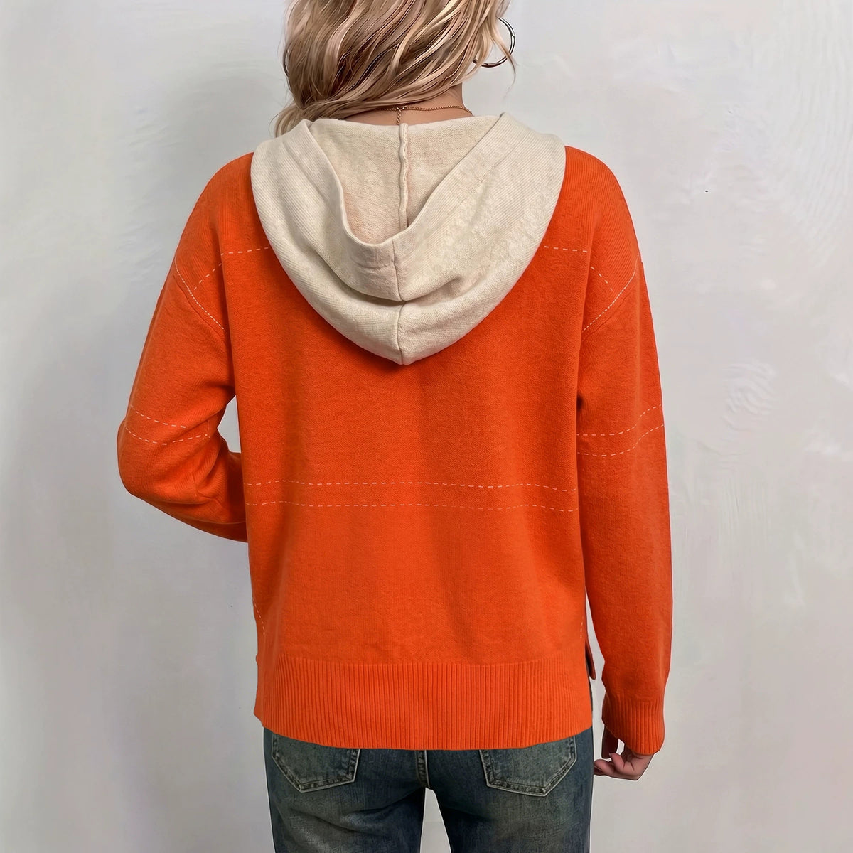 Women's hooded zip-up cardigan - Soft and sporty