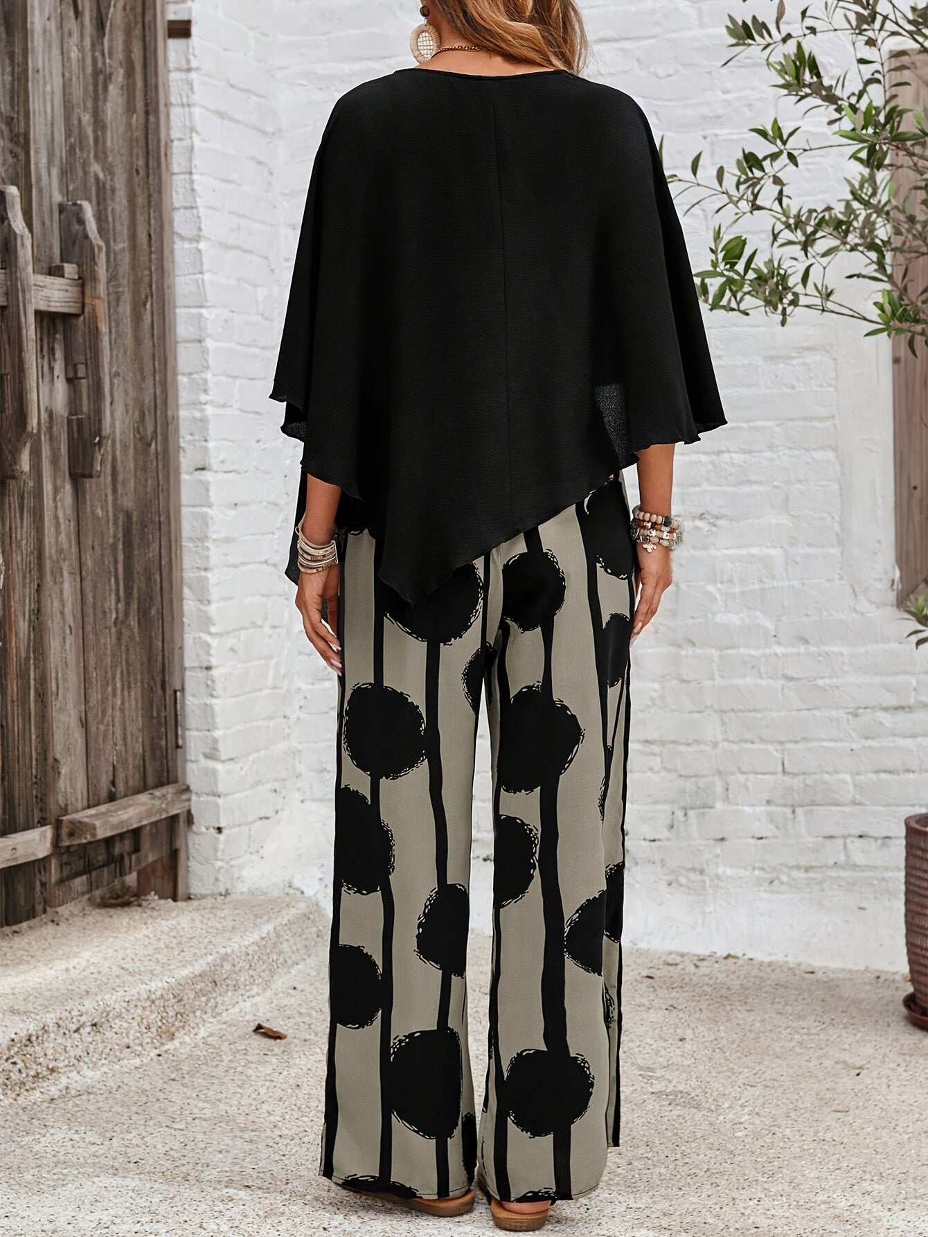 Ensemble deux pièces bohème chic – Pantalon à jambes larges, tenue élégante