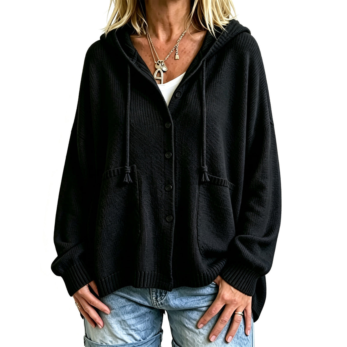 Top corto da donna con cappuccio e coulisse - Sportivo e casual