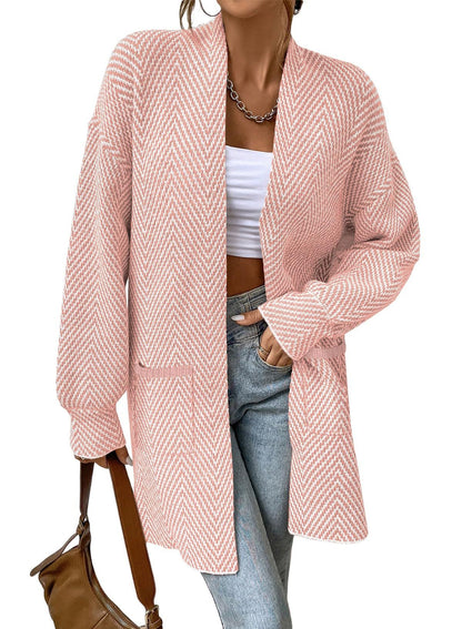 Long women's sweater with pockets - Loose and casual