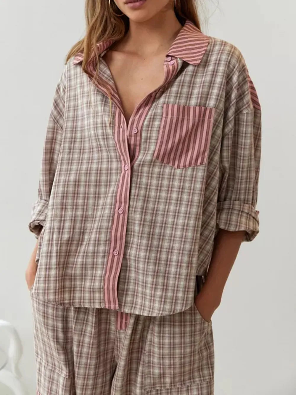 Pyjama 2 pièces de luxe à coupe décontractée pour femmes - Confort, Qualité
