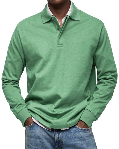 Chemise Polo à Manches Longues Décontractée pour Homme