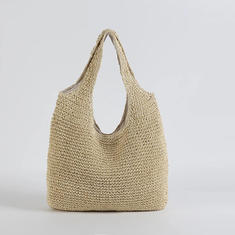 Sac de plage élégant en paille pour femme