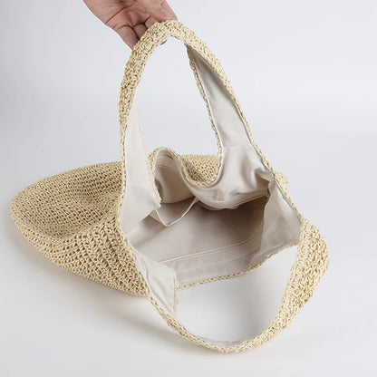 Sac de plage élégant en paille pour femme