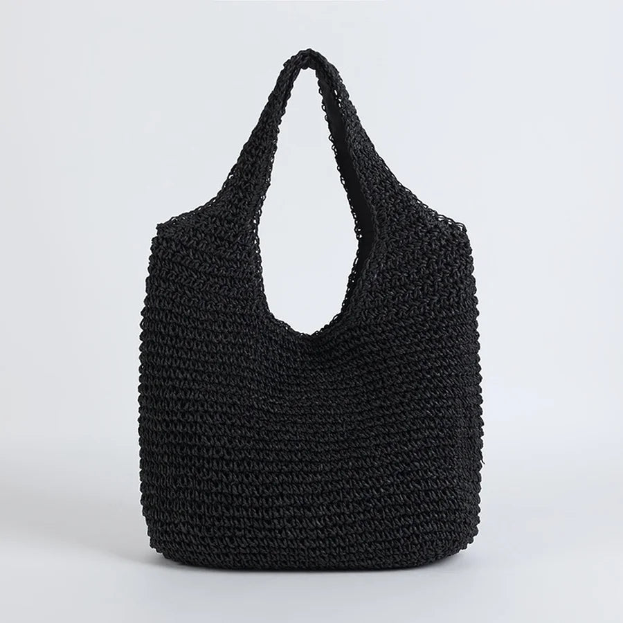 Sac de plage élégant en paille pour femme