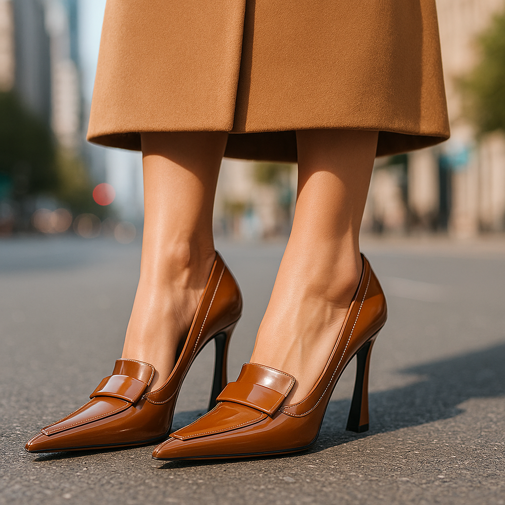 Escarpins Femme en Cuir Verni – Chaussures Élégantes à Bout Pointu
