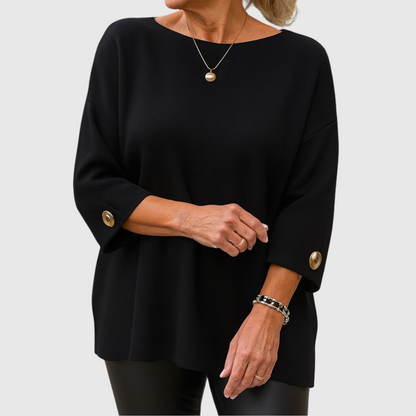 Pull Femme à Manches Mi-Longues et Col Rond – Pull Tricot Doux et Élégant