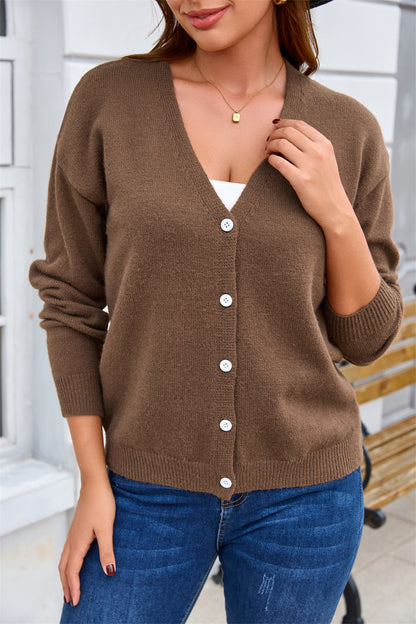 Cardigan da donna in maglia con bottoni – Morbido e versatile
