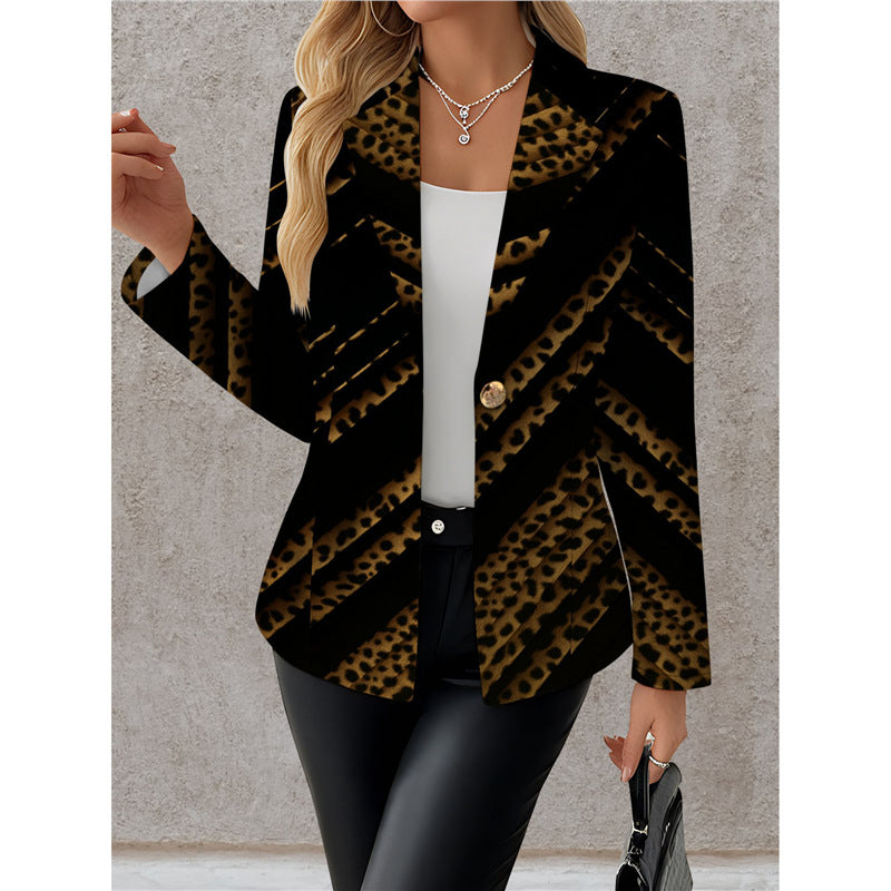 Marineblå blazer til kvinder med hvide prikker – Chic, elegant og afslappet stil