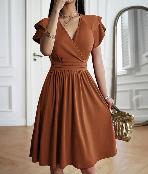 Women's midi wrap dress - Light and elegant